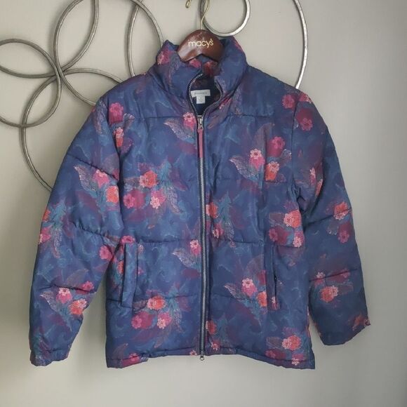Sundance Kimmy Blue Floral Women's Puffer Jacket - Picture 2 of 6
